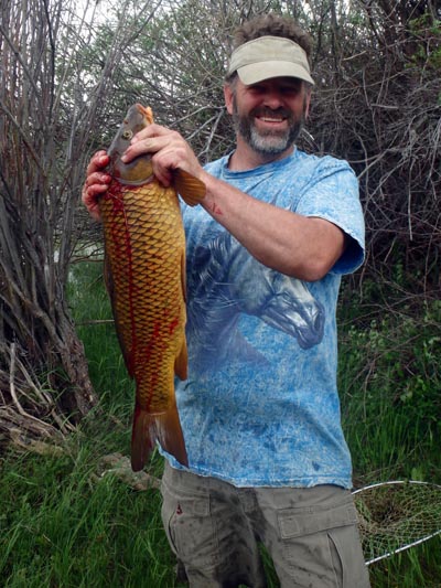 Tom Elpel caught a large carp.